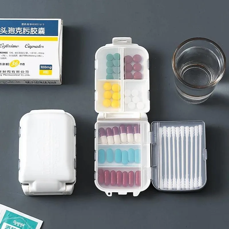 10-Grid Pill Box: Travel-friendly Pill & Jewelry Storage Solution
