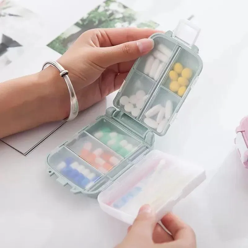 10-Grid Pill Box: Travel-friendly Pill & Jewelry Storage Solution
