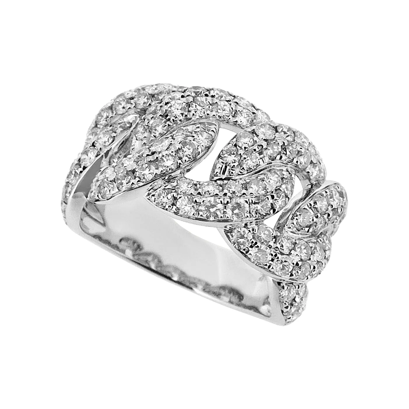 14K Gold Diamond Cuban Link Ring