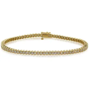 18ct Yellow Gold Diamond Tennis Bracelet