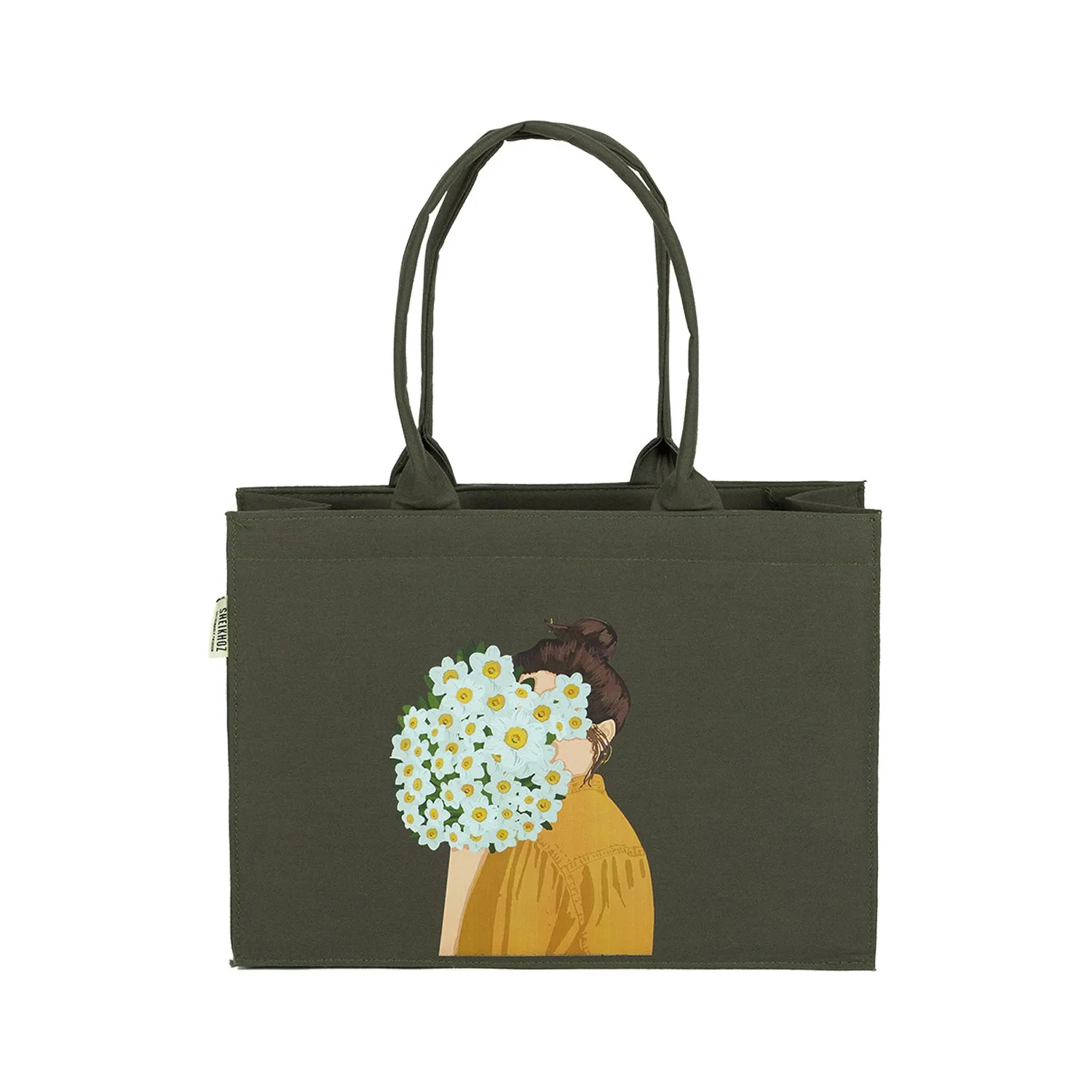 Canvas Bag -  Green Mimi Girl Corsage