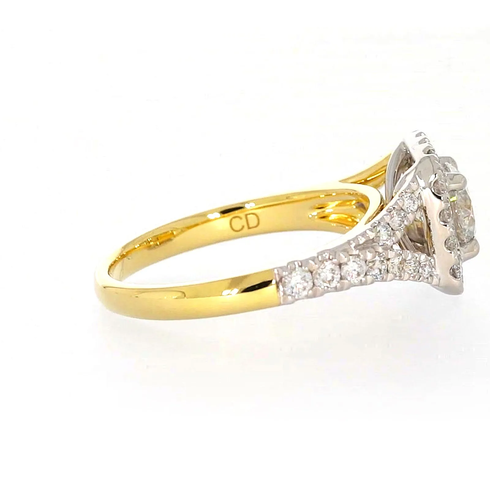 Celebration 18ct Yellow Gold Round Brilliant Cut 1 1/2 Carat tw of Certified Lab Grown Diamonds Ring