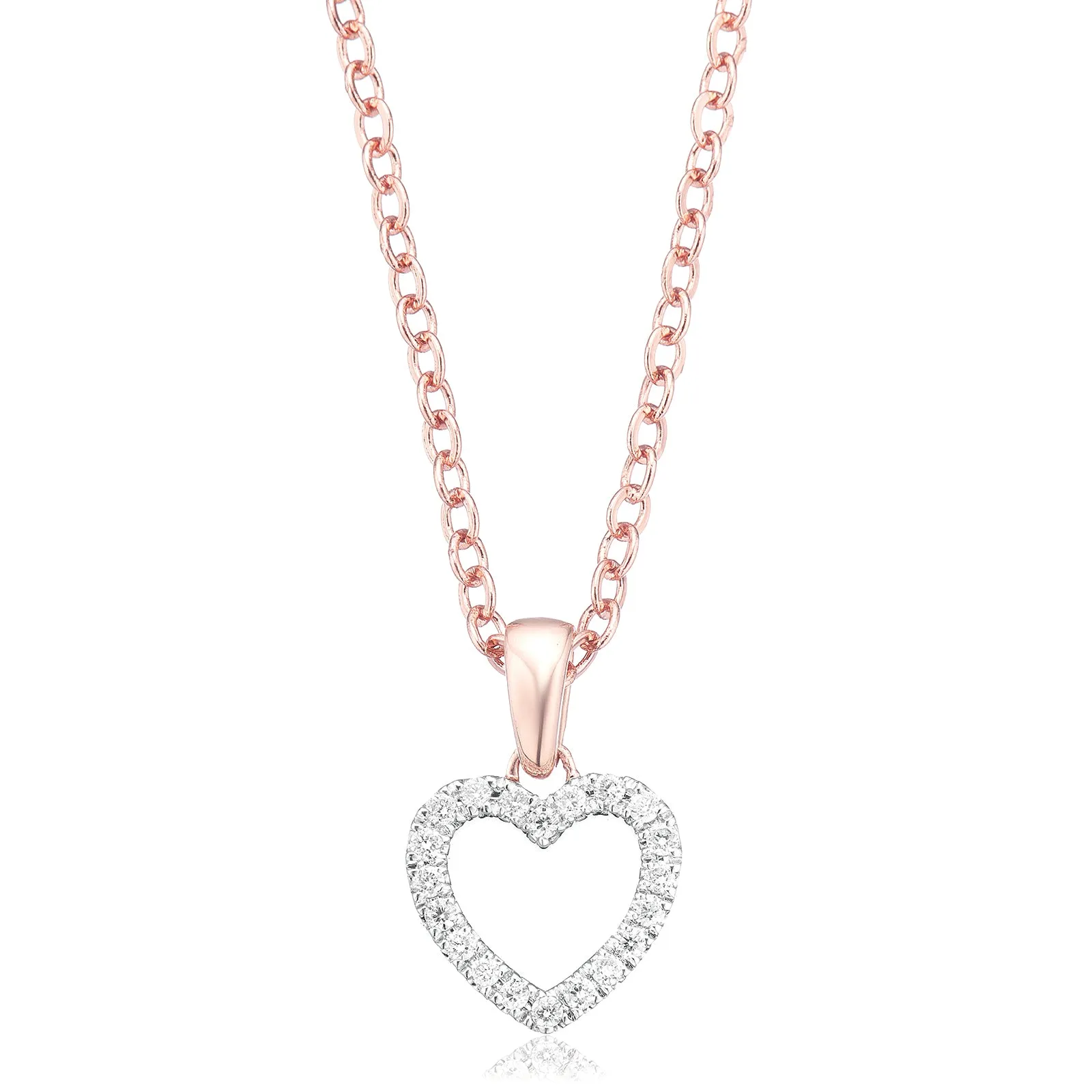 Celebration 9ct Rose Gold with Round Brilliant Cut 0.10 CARAT tw of Lab Grown Diamond Pendant