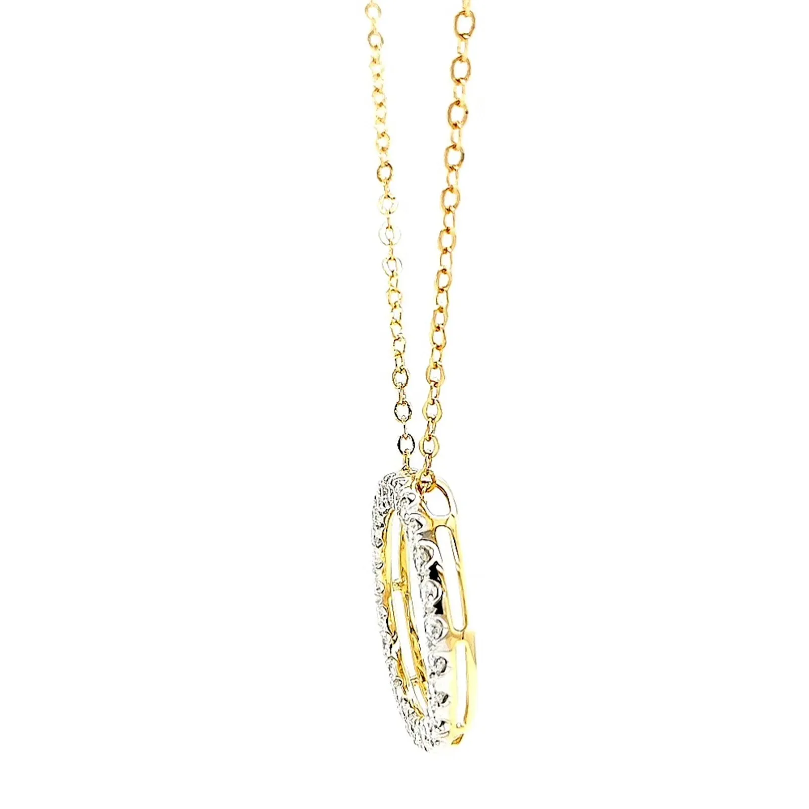 Celebration 9ct Yellow and White Gold Round Brilliant Cut 1 Carat tw of Lab Grown Diamonds Pendant