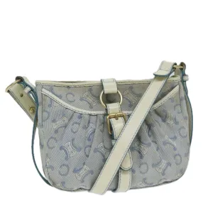 CELINE C Macadam Canvas Shoulder Bag Blue Auth bs14297