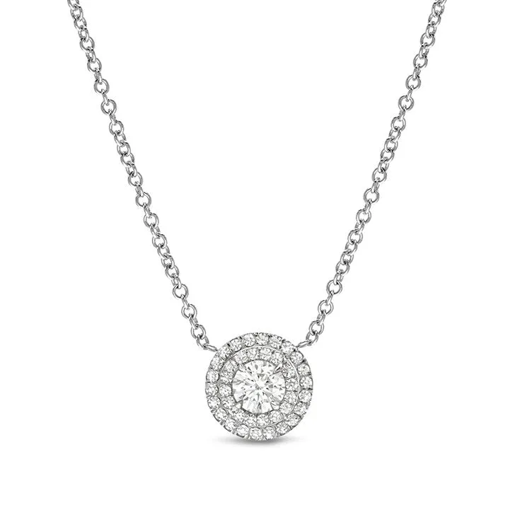 Cora Two Row Pave Border Pendant