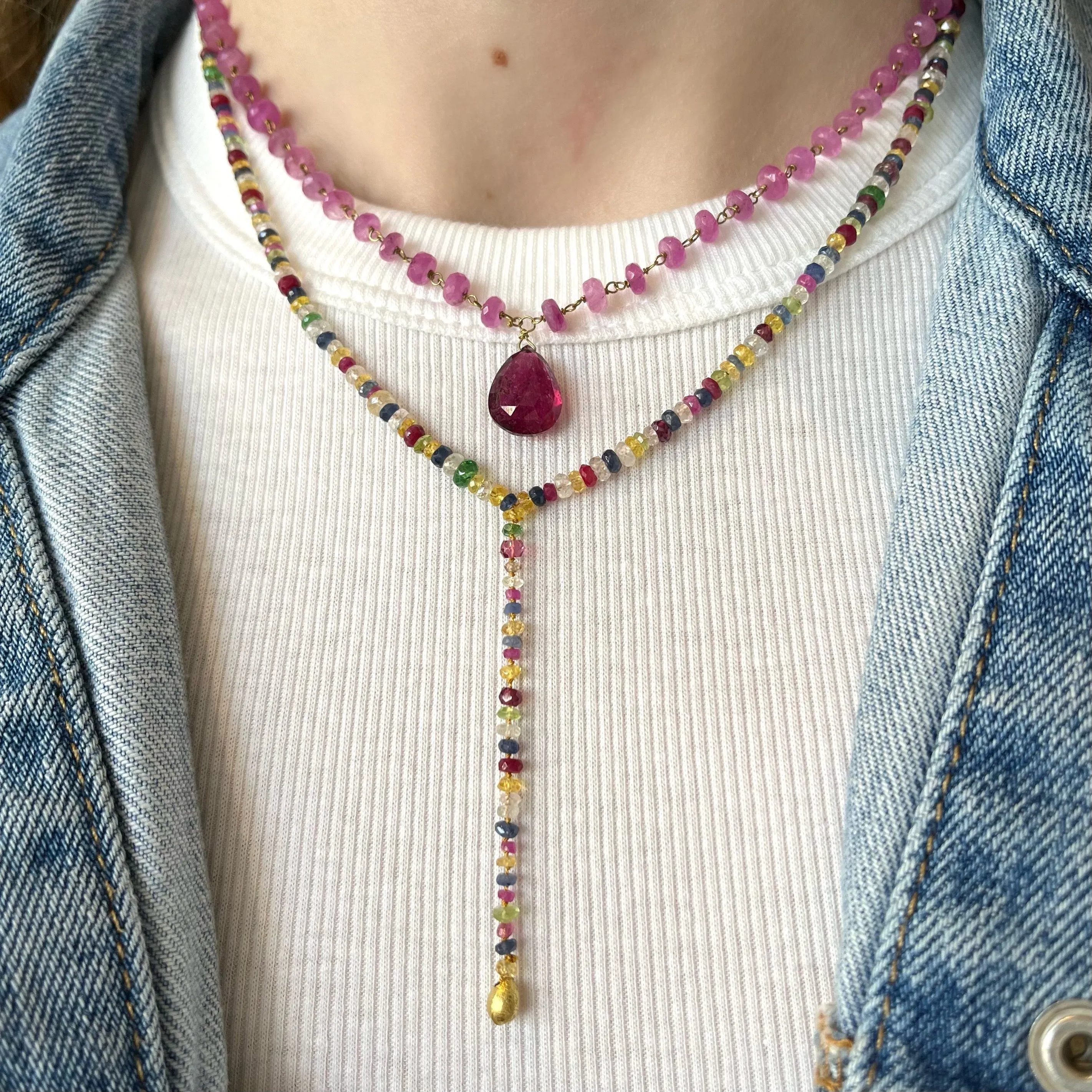 Multi-Colored Sapphire Lariat
