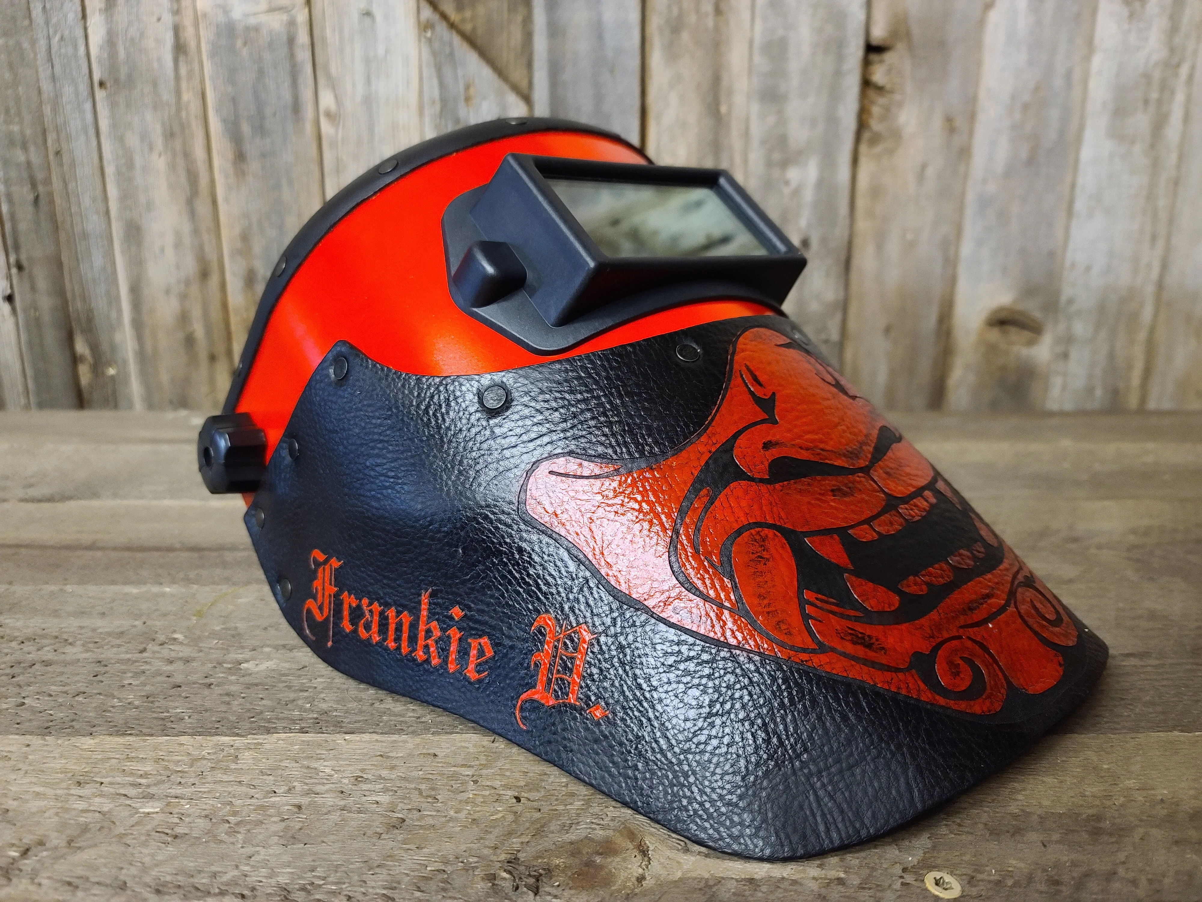 Outlaw Leather - Welding Hood - Samurai Mask with Name