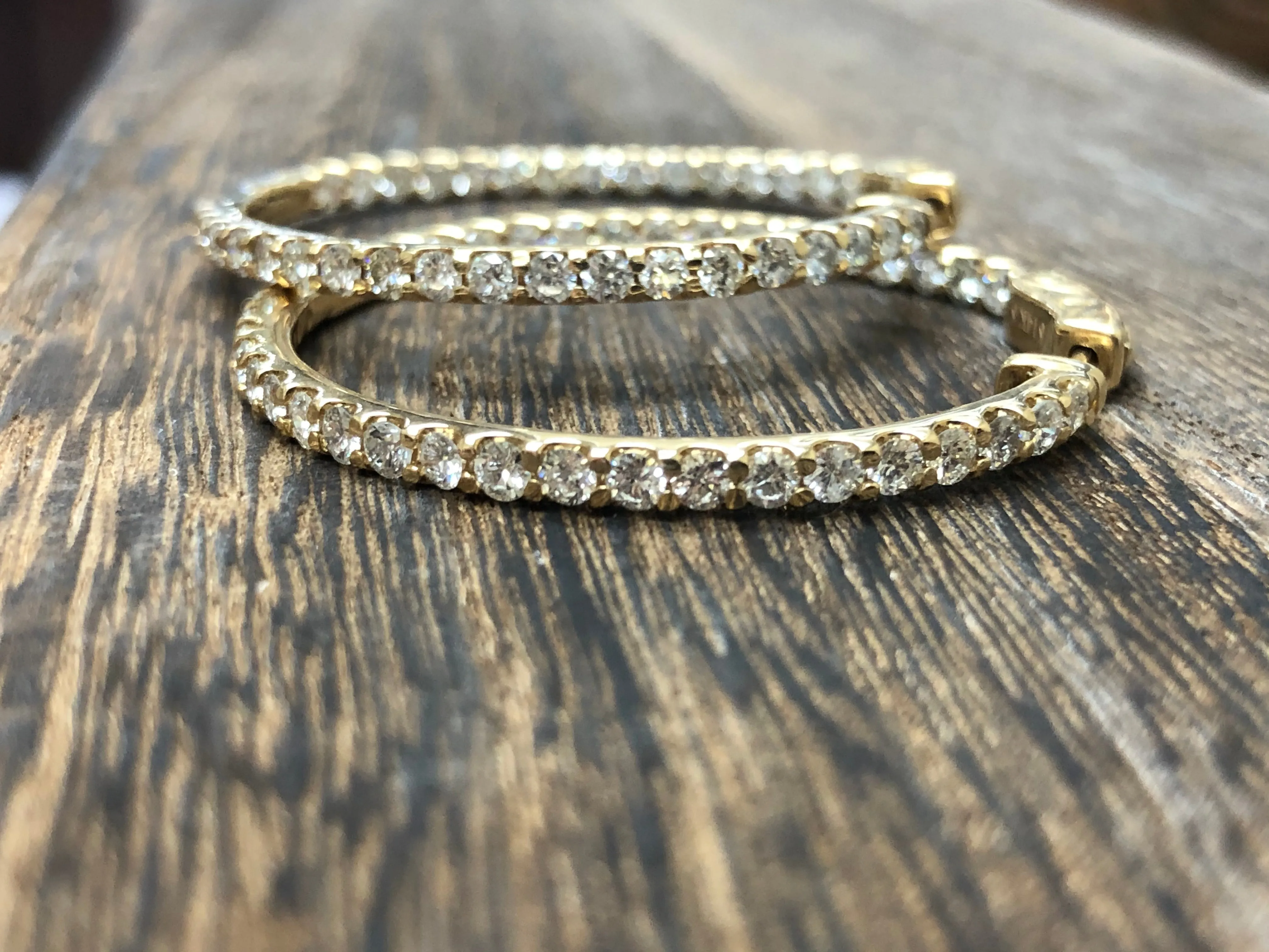Over 4ctw Diamond Inside-Out Hoop Earrings in 14kt Yellow Gold