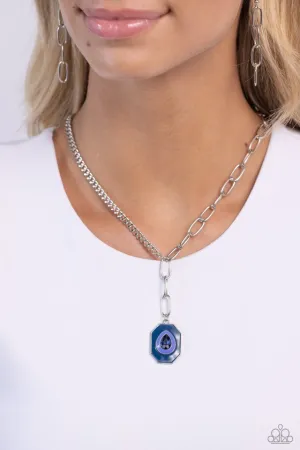 Paparazzi Necklace ~ Hexagonal Hallmark - Blue