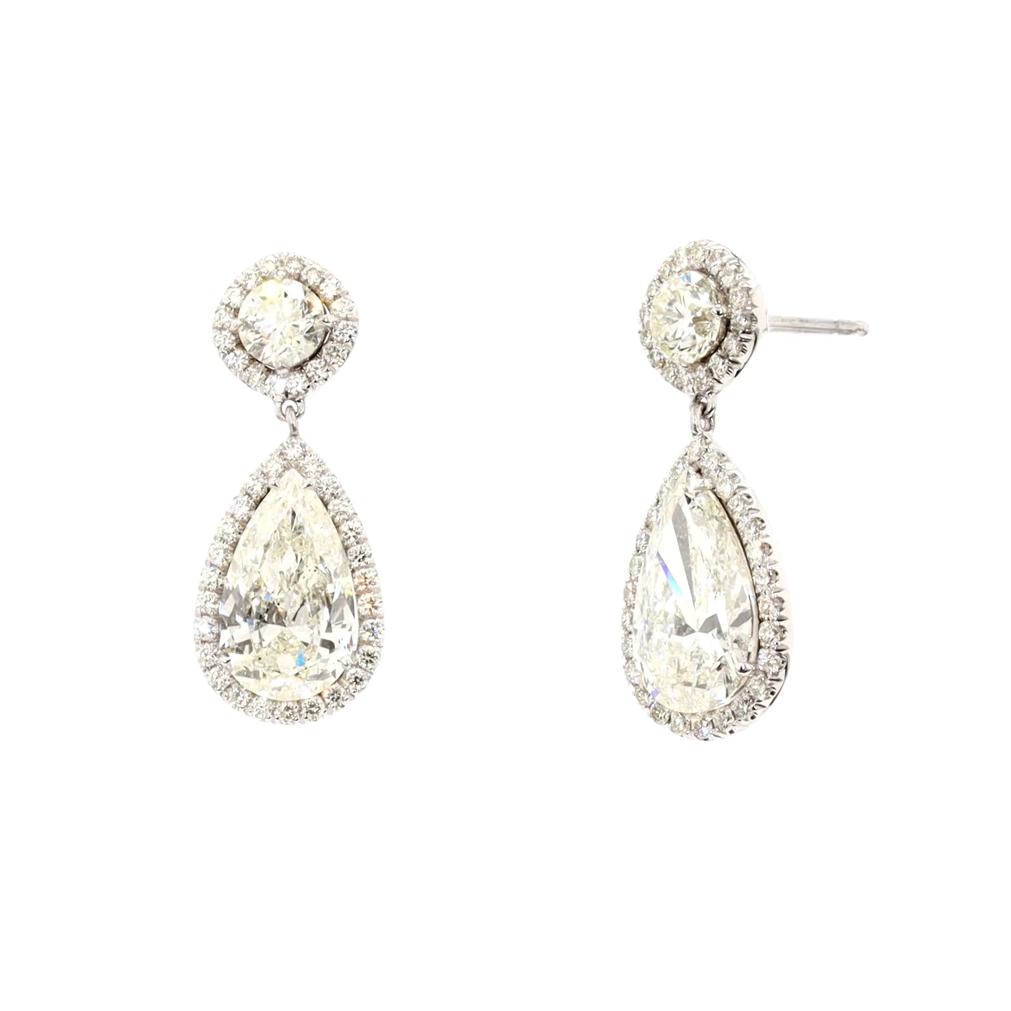 Pear Diamond Dangle Earrings