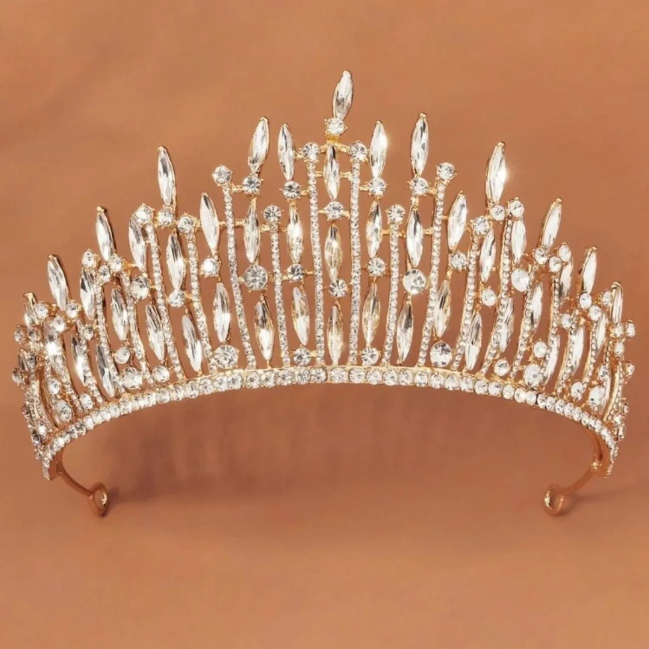 Rhinestone crown design wedding headband