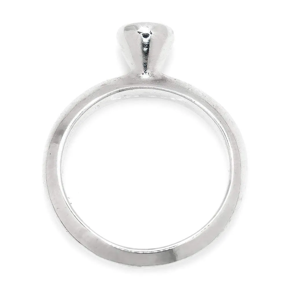 Round Diamond Bezel Set Solitaire Engagement Ring 18K .25ct