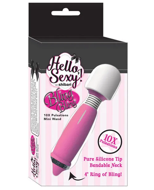 Shibari Hello Sexy Bling Mini Wand - Pink