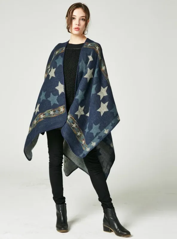STARS COLORED CASHMERE MULTI-PURPOSE SHAWL