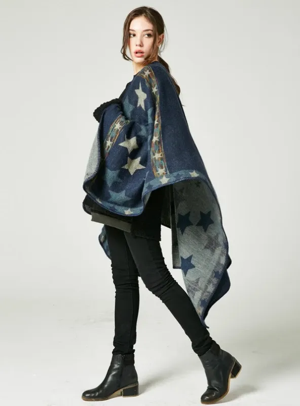 STARS COLORED CASHMERE MULTI-PURPOSE SHAWL