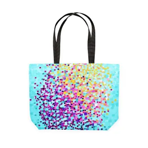 Turquoise & Purple Canvas Tote