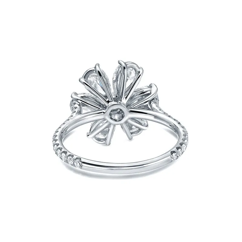 Violet Pear Shaped Flower Ring